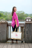 Monogrammed Creme Cabana Tote Bag