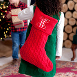 Monogrammed Cable Knit Christmas Stocking