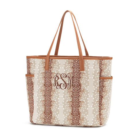 Monogrammed Fawn Tote Bag