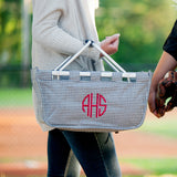 Monogrammed Houndstooth Market Basket