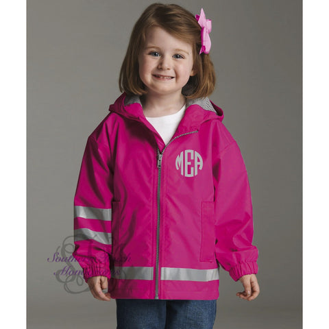 Monogrammed Leopard Print Girls' New Englander Rain Jacket – Southern Touch  Monograms