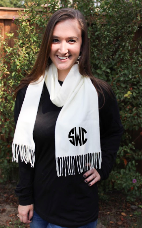 Monogrammed Cashmere Feel Scarf