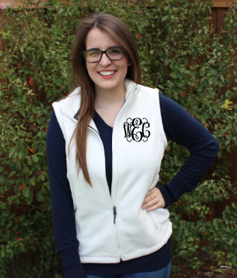 Monogrammed Fleece Vest