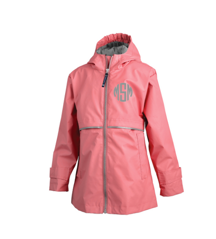 Monogrammed Girls' New Englander Rain Jacket