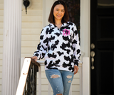 Monogrammed Cow Print Unisex Quarter Zip Pullover Sweatshirt