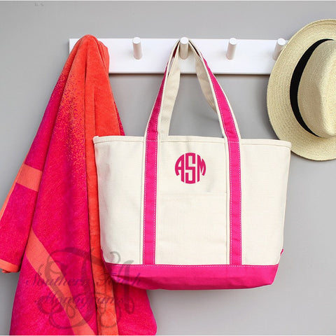 Monogrammed Medium Boat Tote – Southern Touch Monograms
