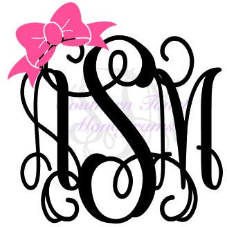 Monogrammed Small Bow Vinyl Decal