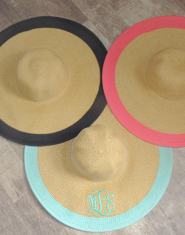 Monogrammed Wide Outline Floppy Hat