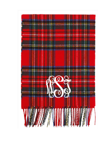 Monogrammed Patterned Cashmere Feel Scarf