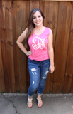 Monogrammed Comfort Colors Tank Top with Large Monogram