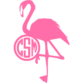 Monogrammed Flamingo Vinyl Decal