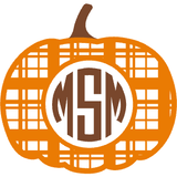 Monogrammed Pumpkin Vinyl Decal