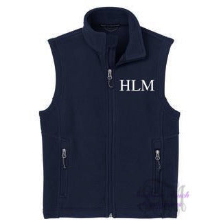 Monogrammed Youth Fleece Vest