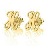 Monogrammed Single Initial Classic Stud Earrings