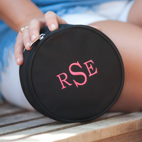 Monogrammed Black Jewelry Case