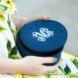 Monogrammed Navy Jewelry Case