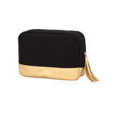 Monogrammed Black Cabana Cosmetic Bag