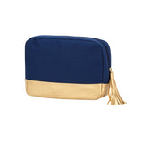 Monogrammed Navy Cabana Cosmetic Bag