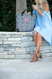 Monogrammed Carolina Night Shoulder Bag