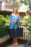 Monogrammed Black Ultimate Tote Bag