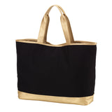 Monogrammed Black Cabana Tote Bag