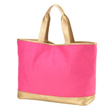 Monogrammed Hot Pink Cabana Tote Bag