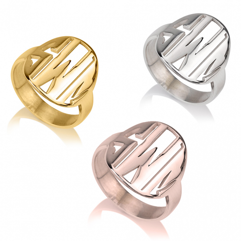 Monogrammed Circle Ring