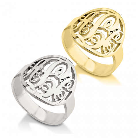 Monogrammed Classic Border Ring