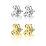 Monogrammed Single Initial Classic Stud Earrings