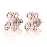 Monogrammed Single Initial Classic Stud Earrings