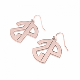 Monogrammed 2 Initial Circle Dangle Earrings