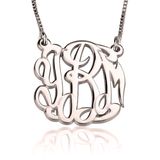 Monogrammed Circle Script Necklace