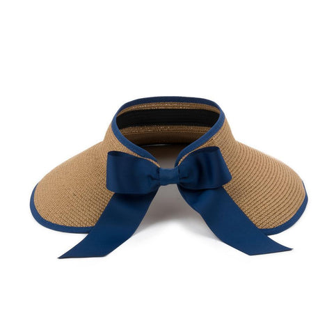 Monogrammed Bow Straw Visor