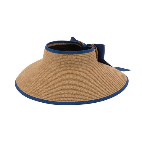 Monogrammed Bow Straw Visor