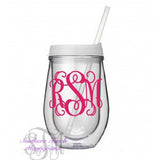 Monogrammed Wine Acrylic Tumbler